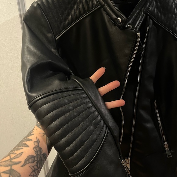 Zara moto leather jacket - Picture 4 of 4